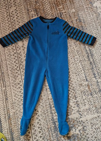 Mavi Fermuarlı Bebek Tulumu