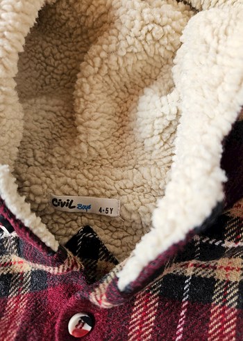 Kapüşonlu Bordo Erkek Çocuk Mont - Görsel 2