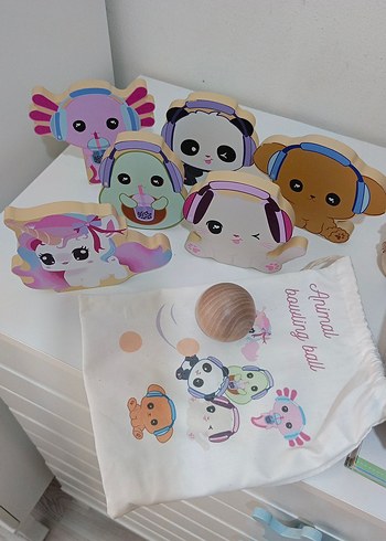 Pastel Renkli Hayvan Temalı Ahşap Oyuncak Seti - Görsel 4