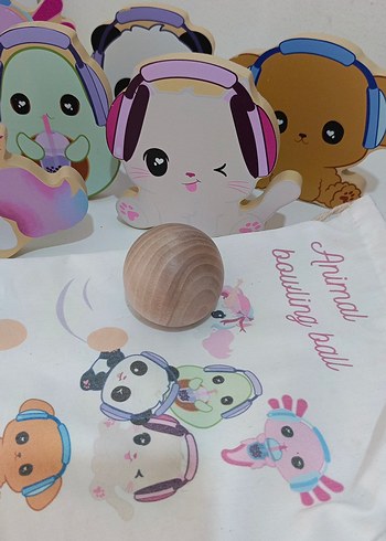 Pastel Renkli Hayvan Temalı Ahşap Oyuncak Seti - Görsel 3