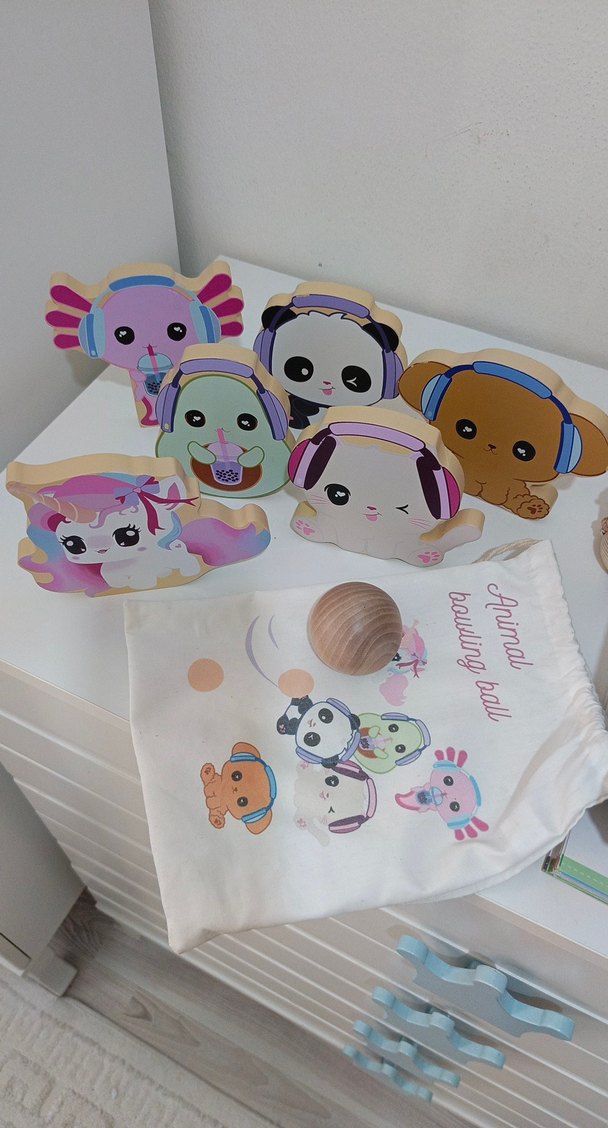 Pastel Renkli Hayvan Temalı Ahşap Oyuncak Seti - Görsel 4