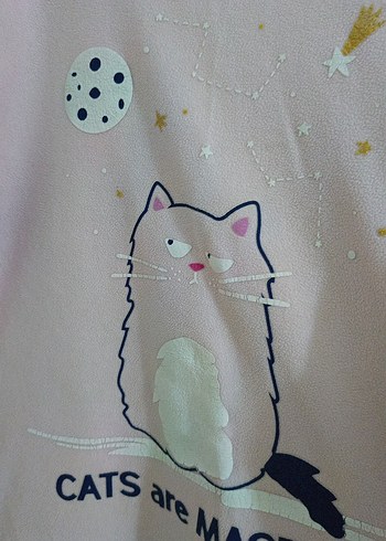 Pembe Baskılı Örme Kedi Kıyafeti - Görsel 2