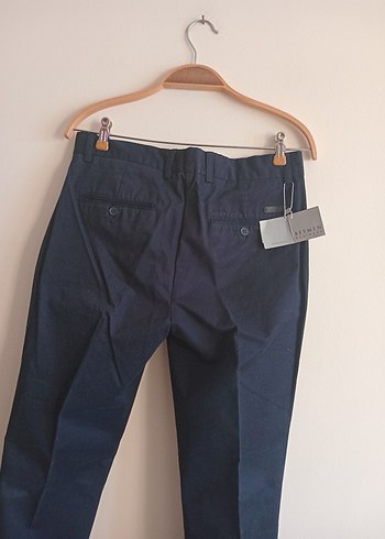 Beymen Business Kemerli Erkek koyu lacivert kanvas pantolon,