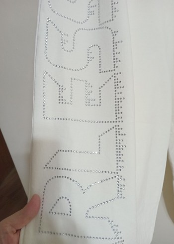 Mavi Jeans Nakışlı Beyaz Kadın Rahat Kesim Eşofman