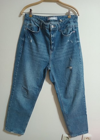 Gri Mavi Salaş Kadın Denim Pantolon
