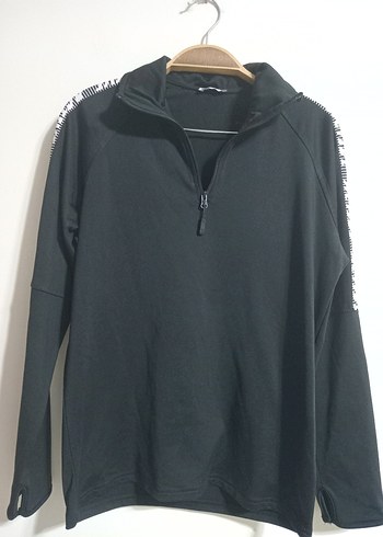 Gri Yarım Fermuarlı erkek Sweatshirt