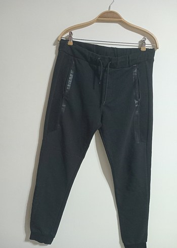 Erkek Siyah Bel Detaylı Rahat Outdoor Eşofman