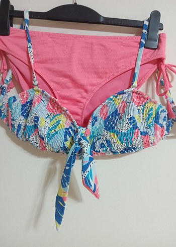 Pembe Renkli Bohem Tarz Mini Bikini Takımı