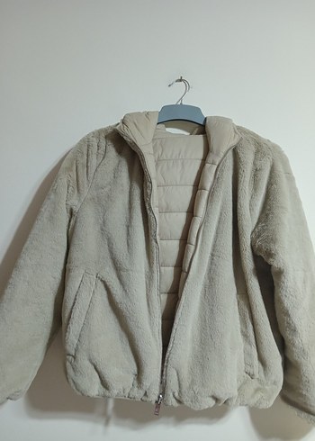 Bej Kadın Midi Kışlık Mont Kürklü - Görsel 3