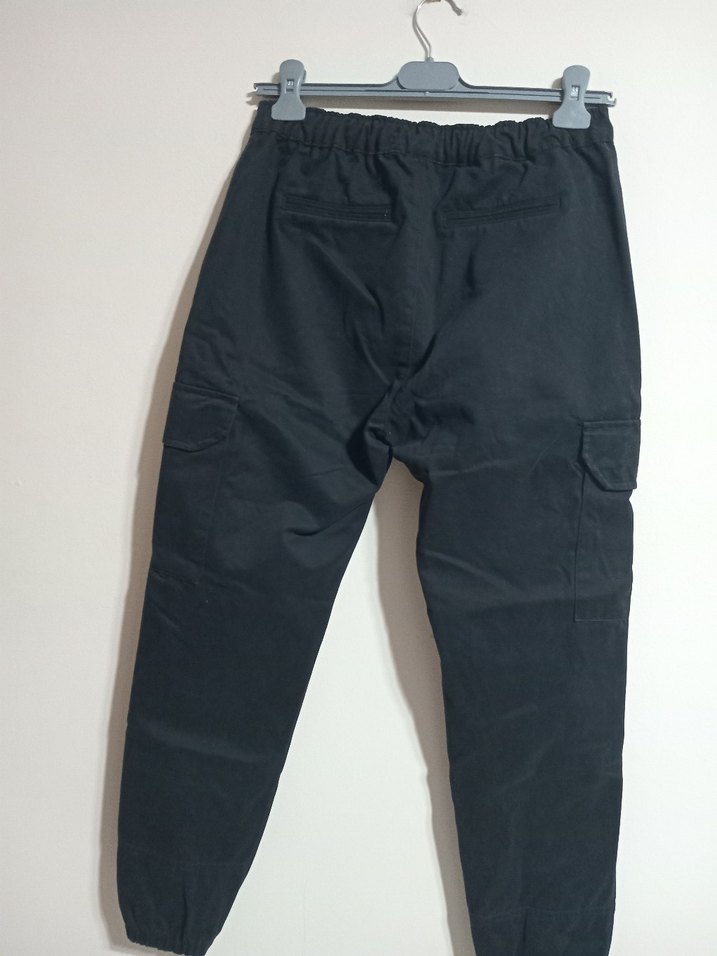 Siyah Bol Kesim erkek Denim Pantolon - Görsel 4