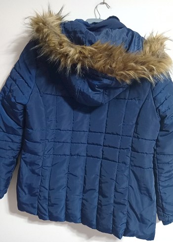 Kürklü Lacivert Kadın Kışlık Mont - Görsel 2