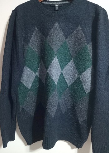 mavi yün kazak - Görsel 2