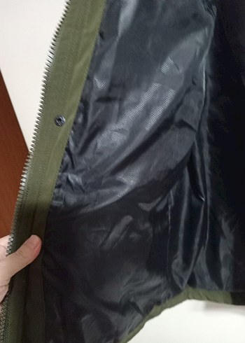 Erkek Haki Fermuarlı Midi Mont - Görsel 4