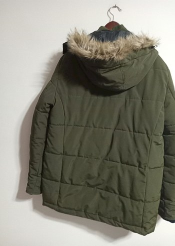 Erkek Haki Fermuarlı Midi Mont - Görsel 3