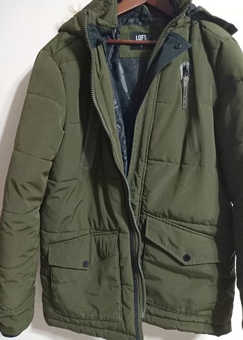 Erkek Haki Fermuarlı Midi Mont - Görsel 2