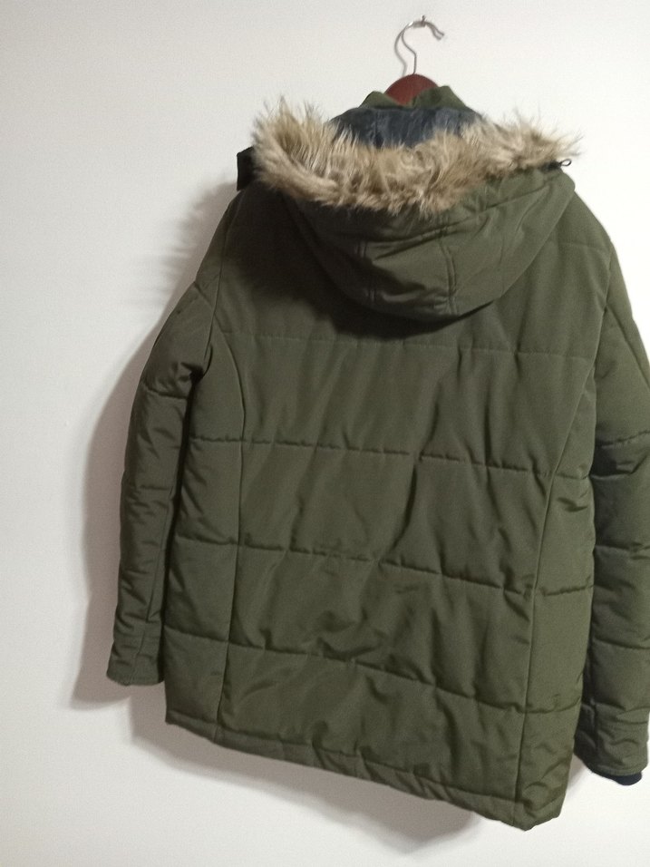 Erkek Haki Fermuarlı Midi Mont - Görsel 3