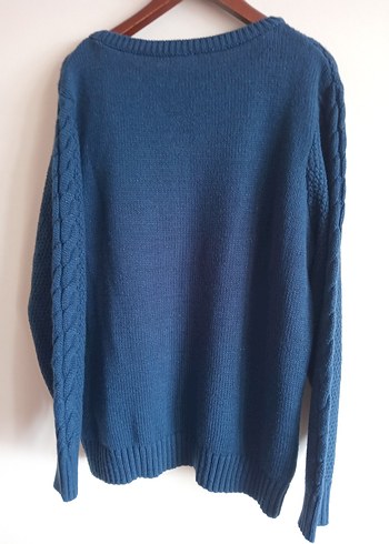 Kadın Lacivert Örgü Uzun Kollu Kazak - Görsel 2