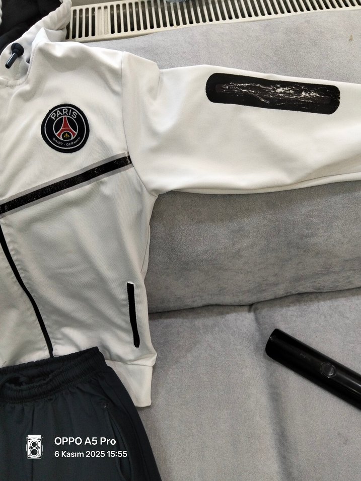 Beyaz Fermuarlı Erkek Eşofman Takımı - Görsel 3