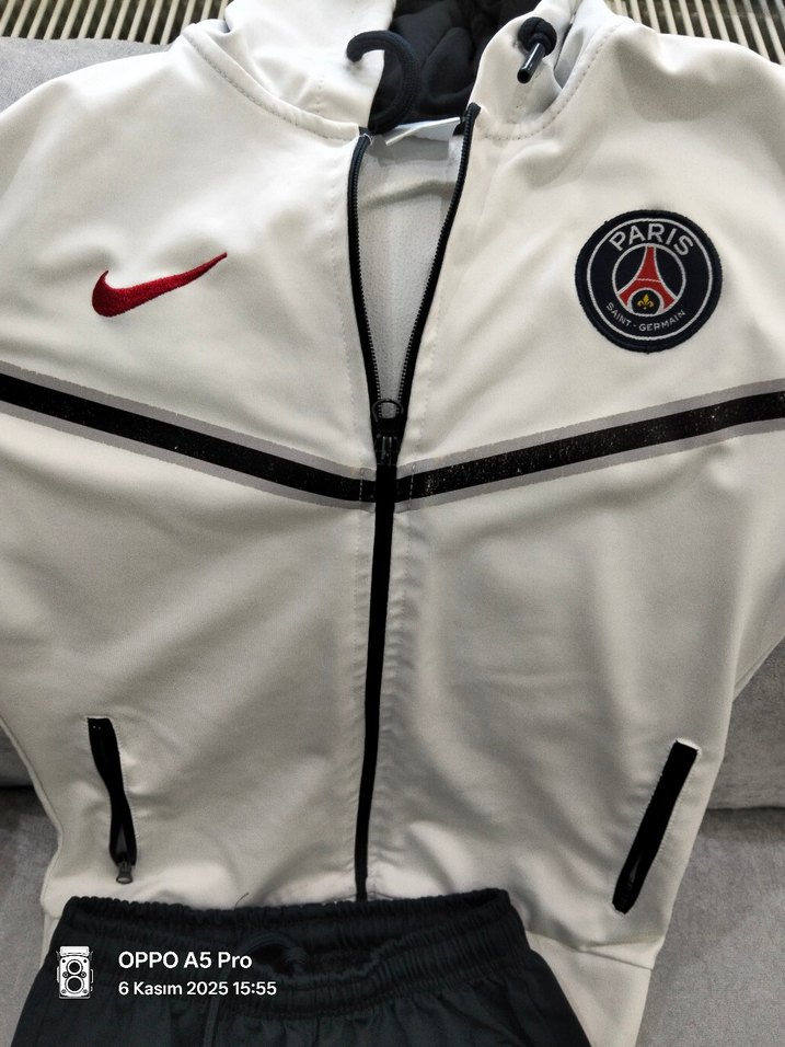 Beyaz Fermuarlı Erkek Eşofman Takımı - Görsel 2