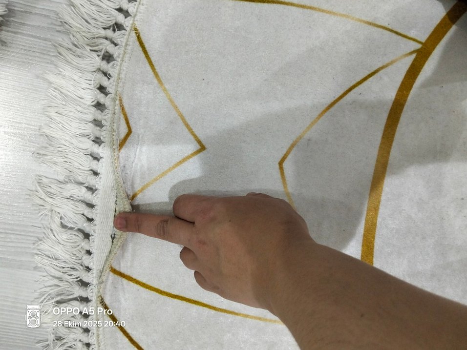 Gri ve Altın Renkli Oval Halı 3 m2 - Görsel 3