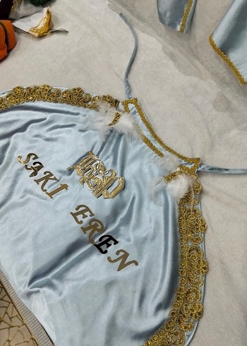 Mavi İşlemeli Kanatlı Çocuk Takım Elbise - Görsel 10