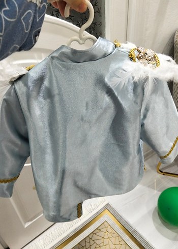 Mavi İşlemeli Kanatlı Çocuk Takım Elbise - Görsel 4