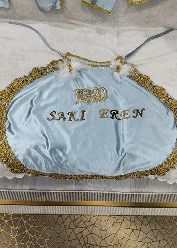 Mavi İşlemeli Kanatlı Çocuk Takım Elbise - Görsel 6