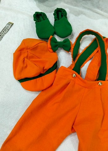 Turuncu  Çocuk Tulum ve Şapka Seti - Görsel 2