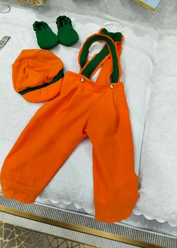 Turuncu  Çocuk Tulum ve Şapka Seti - Görsel 3