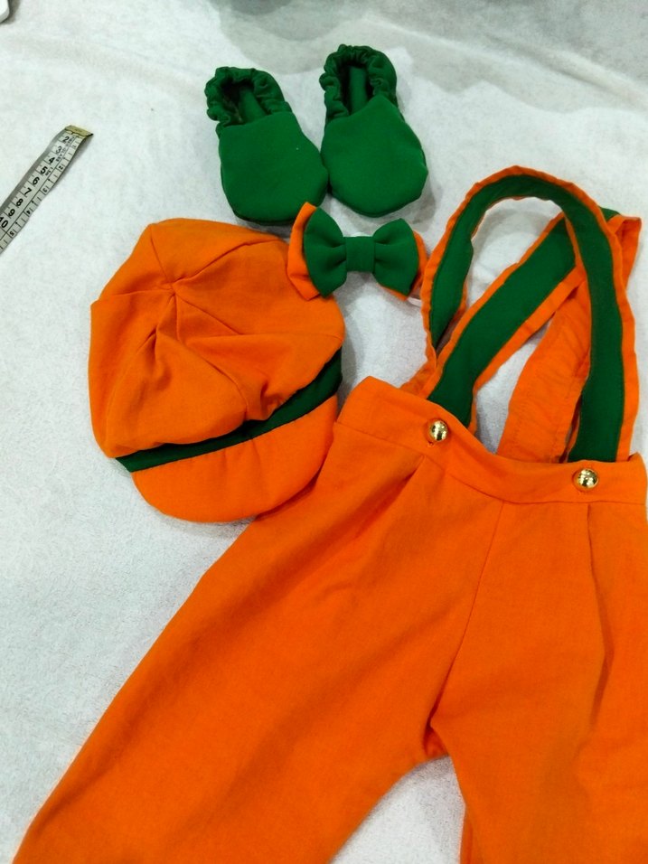 Turuncu  Çocuk Tulum ve Şapka Seti - Görsel 2