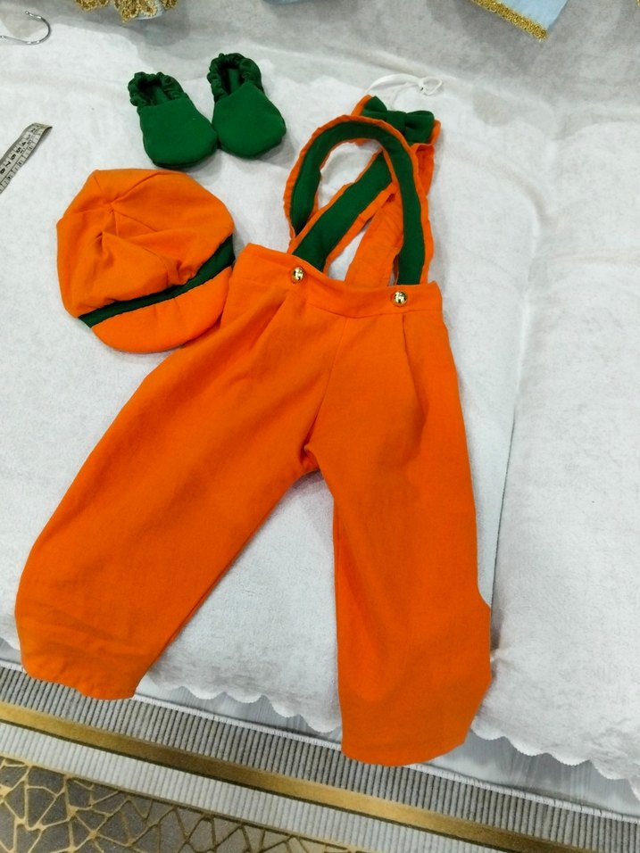 Turuncu  Çocuk Tulum ve Şapka Seti - Görsel 3