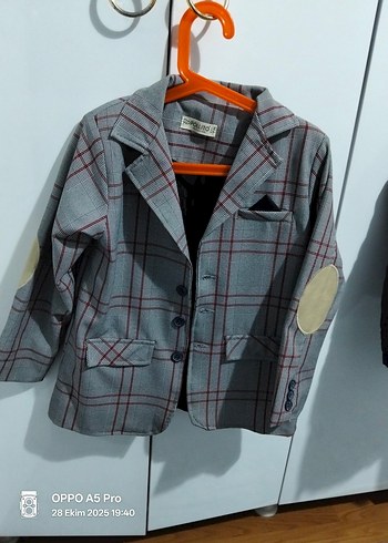 Düğmeli Gri Denim Erkek Çocuk Ceket - Görsel 2