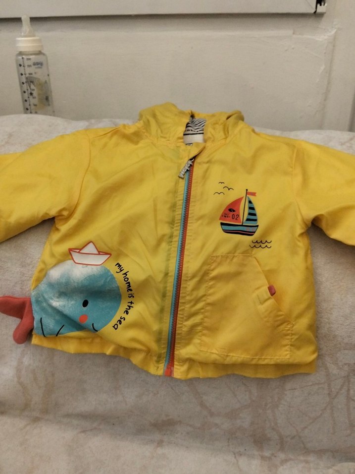 Erkek Çocuk Sarı Fermuarlı Yağmurluk - Görsel 2