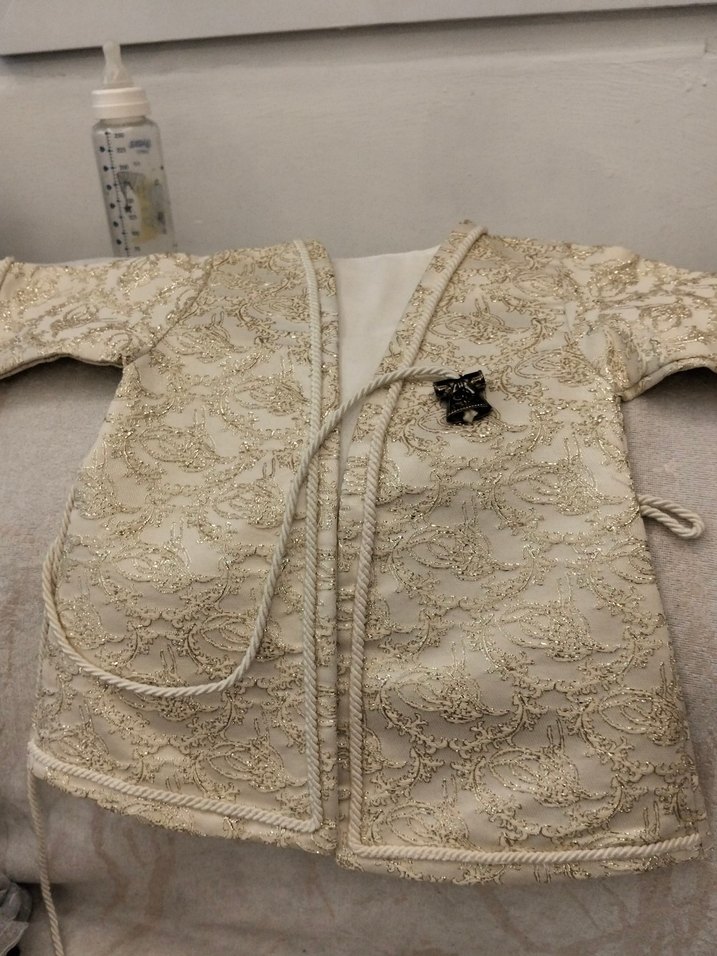 Nakışlı Beyaz Çocuk Ceketi Dantel Detaylı - Görsel 2