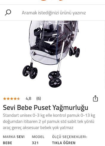 Diğer Beden beyaz Renk Bebek Arabası Yağmurluğu