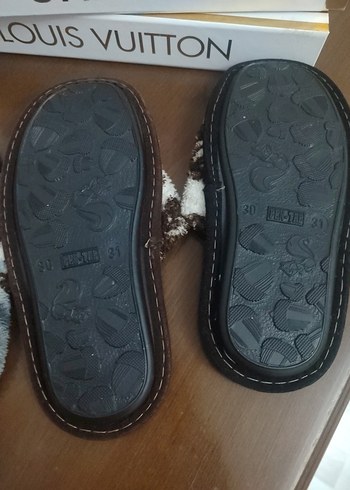 Örgü Desenli Ev Terlikleri, Gri & Kahverengi - Görsel 5