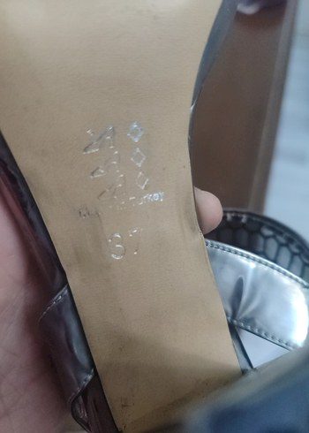 Gri Yılan Desenli Platform Topuklu Kadın Ayakkabı - Görsel 6