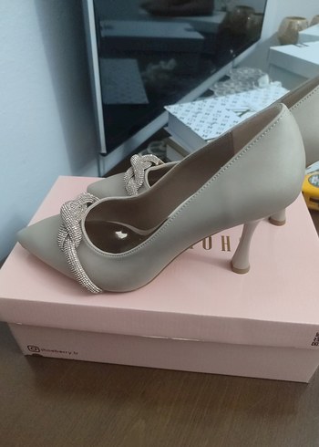 Bej Yılan Desenli Stiletto Topuklu Kadın Ayakkabı - Görsel 6