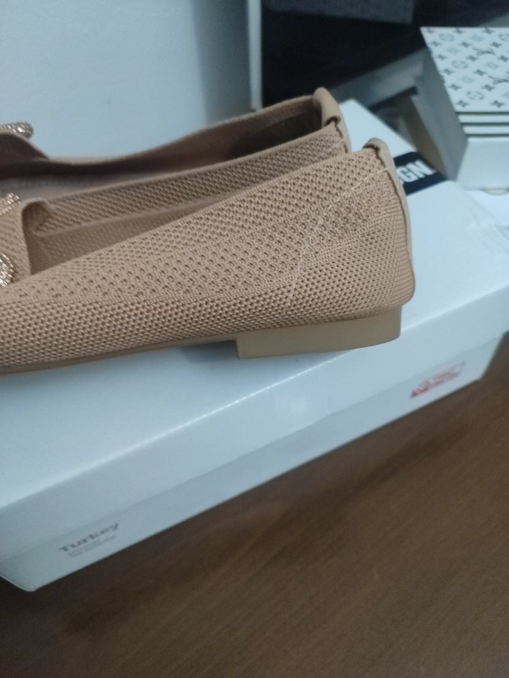 Bej Fiyonklu Kadın Dolgu Topuklu Babet - Görsel 5