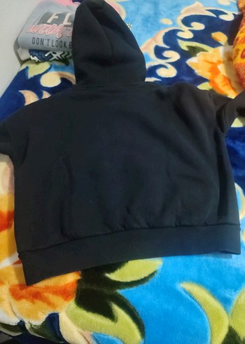 Siyah Kapüşonlu Kadın Sweatshirt - Görsel 5