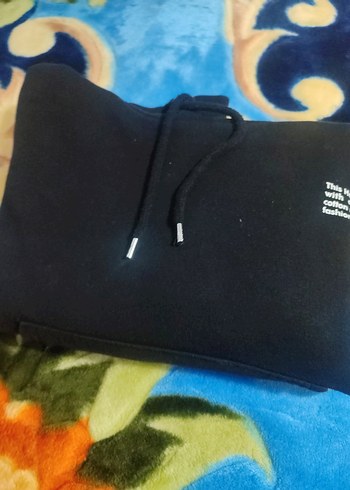 Siyah Kapüşonlu Kadın Sweatshirt - Görsel 6