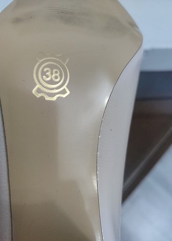 Bej Tokalı Kadın Topuklu Babet - Görsel 4