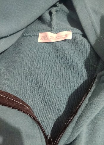 Mavi Kapüşonlu Fermuarlı Sweatshirt - Görsel 3