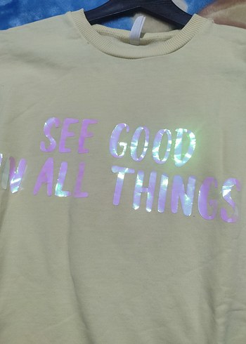 Sarı Sweatshirt Uzun Kollu - Görsel 7