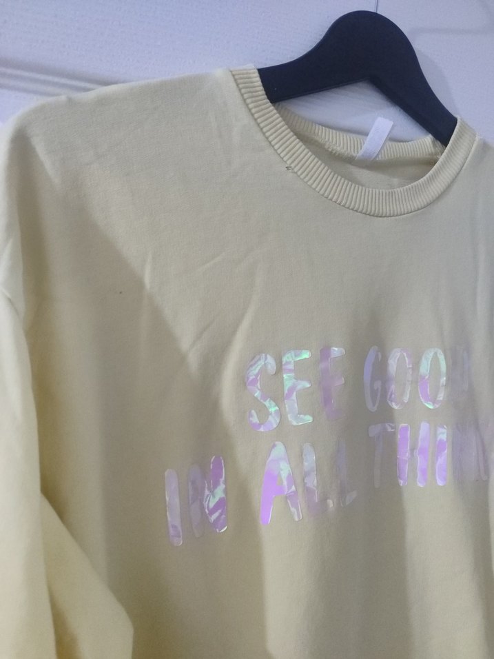 Sarı Sweatshirt Uzun Kollu - Görsel 3