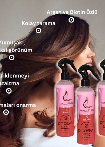 Wallence Argan & Biotin 2 Fazlı Fön Suyu 400 ml - Görsel 4