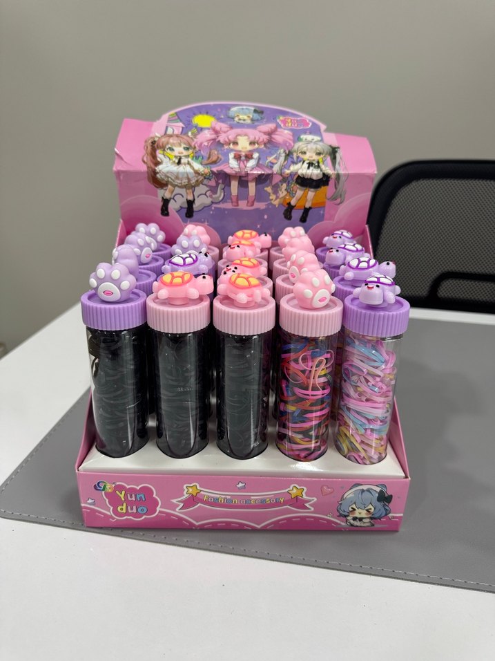 Renkli Çocuk Lastik Toka Set Kutulu - Görsel 2