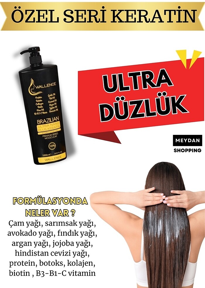 Brazilian Ultra Nano Plus Keratin - Ultra Düzlük  1000ml - Görsel 4