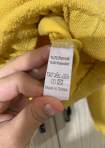 Sarı Yüksek Yakalı Fermuarlı Kadın Sweatshirt - Görsel 2