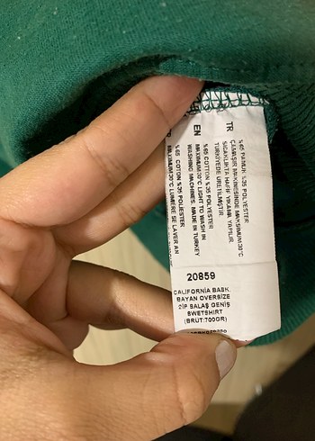 Kadın Yeşil Oversize Triko Sweatshirt - Görsel 2